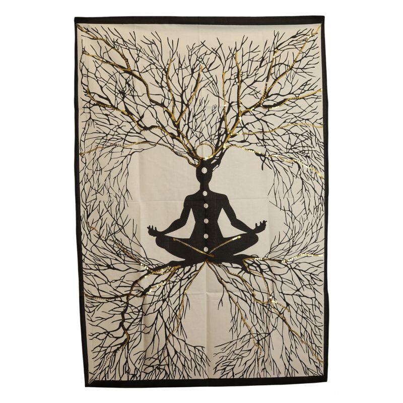 Wandbild aus Baumwolle (70 x 110 cm) – Chakra-Erdverbindung