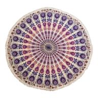 Kleines Mandala-Rundstickerei aus Baumwolle (130 cm) – Pfauenviolett