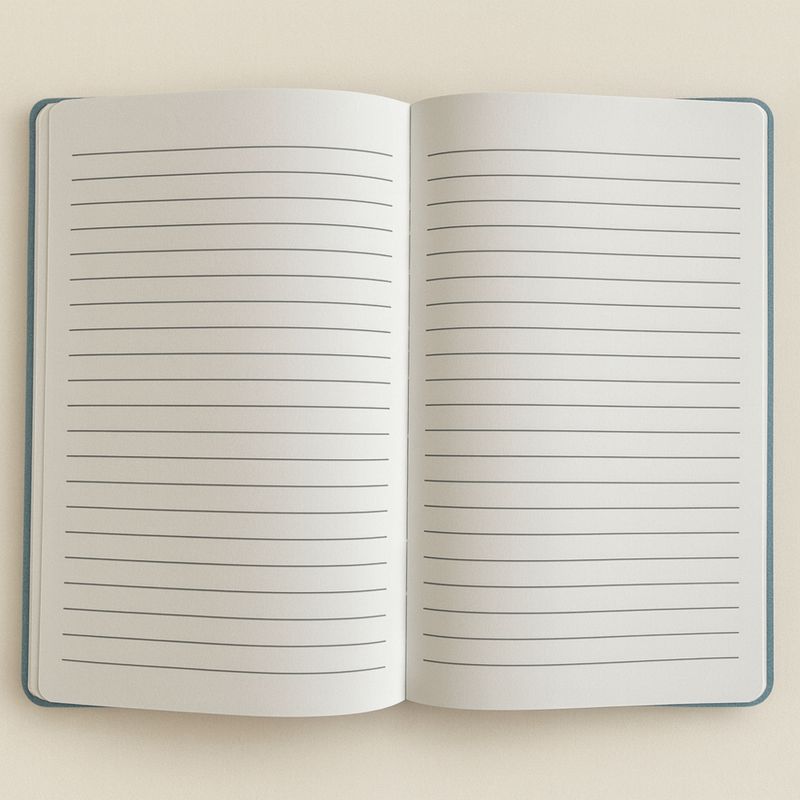 Notizbuch aus Samt – Leben – 80 Seiten – liniert – Design 4 – Hellblau