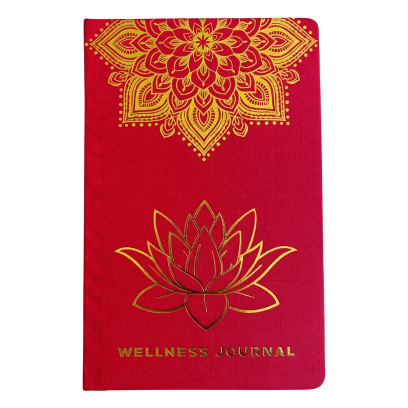 Gebundenes Wohlfühl-Tagebuch – 120 Seiten – Rot & Gold