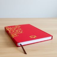 Gebundenes Wohlfühl-Tagebuch – 120 Seiten – Rot & Gold