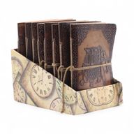 Verschiedene esoterische Ledernotizbücher (6x4,5") - Vitrine