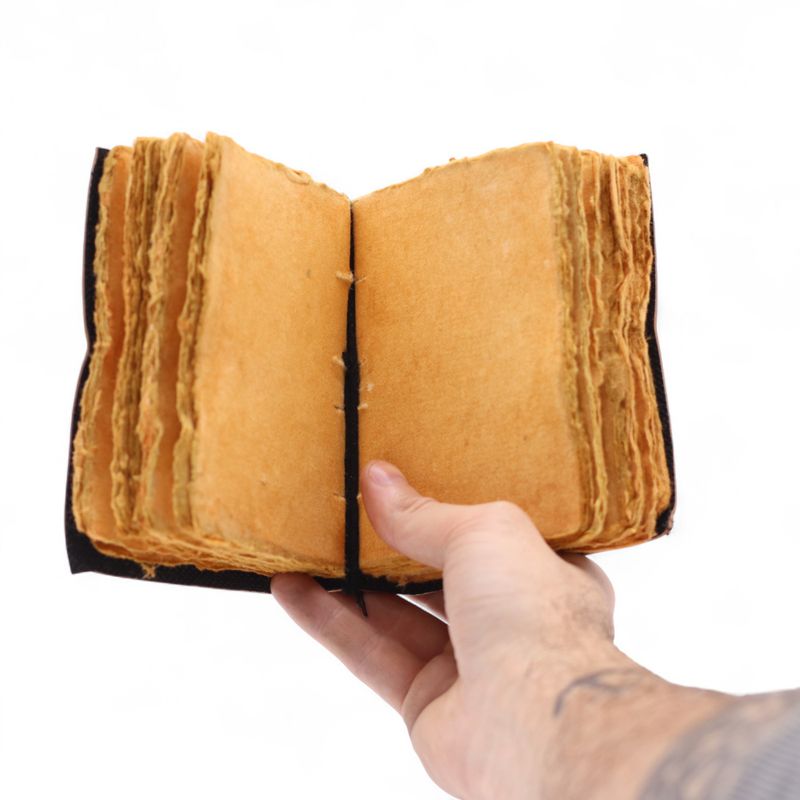 Dicke Notizbücher aus Leder mit Büttenrand (5 x 3,5 Zoll) – Die Geschichten, die ich mir selbst erzähle
