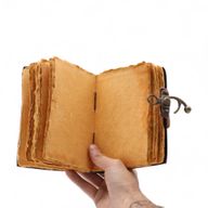 Dicke Notizbücher aus Leder mit Büttenrand (6x4") - Das Buch der unerzählten Geschichten