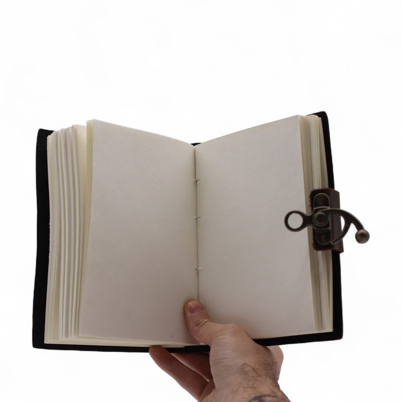 Bedruckte Notizbücher aus Leder (7x5 Zoll) – Stop Doom Scrolling – 200 Seiten, Normalpapier
