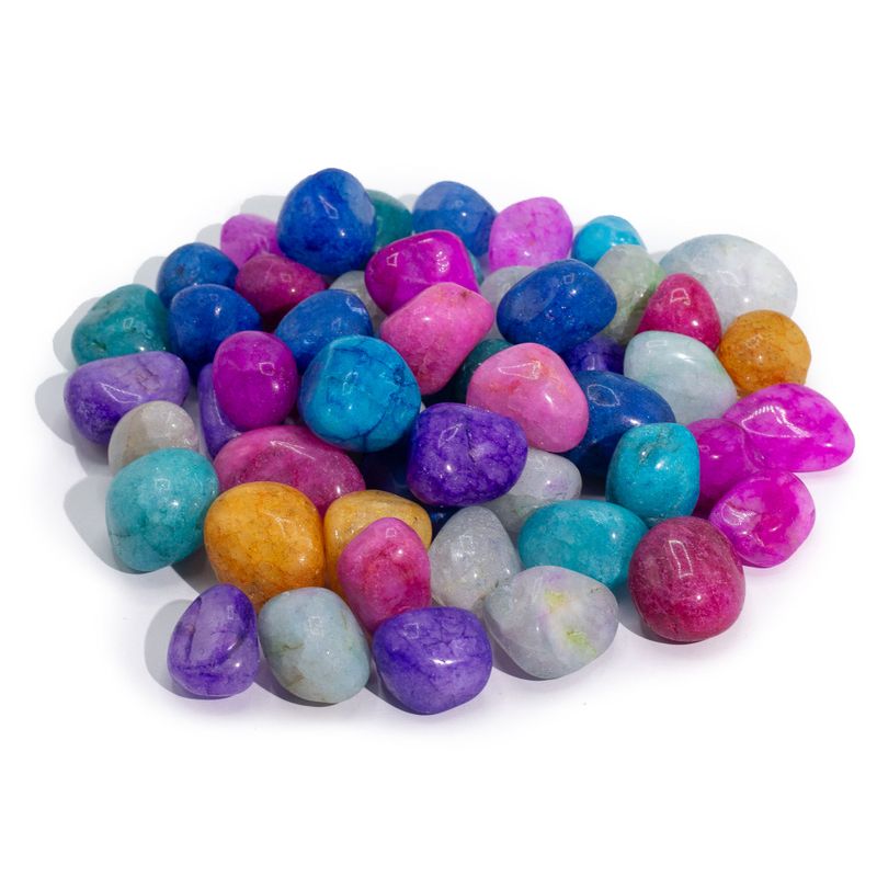 Lose, behandelte, gemischte Crackle-Quarz-Mischung – 1 kg (ca. 70 Steine)