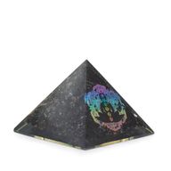 Kleine Orgonit-Pyramiden 5,5 x 4,5 cm – Chakra-Buddha – Schwarze Turmalin-Splitter
