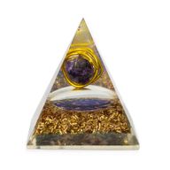 Med Orgonit-Pyramiden 7x6cm - Umwickelter Amethyst - Kupferchips