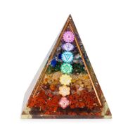 Med Orgonit-Pyramiden 7x6cm - Kupferstäbe - 7 Chakra-Chips