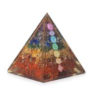 Med Orgonit-Pyramiden 7x6cm - Kupferstäbe - 7 Chakra-Chips
