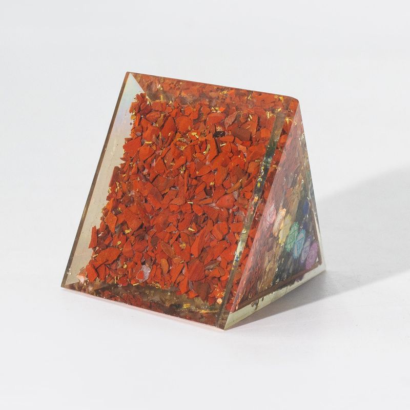 Med Orgonit-Pyramiden 7x6cm - Kupferstäbe - 7 Chakra-Chips