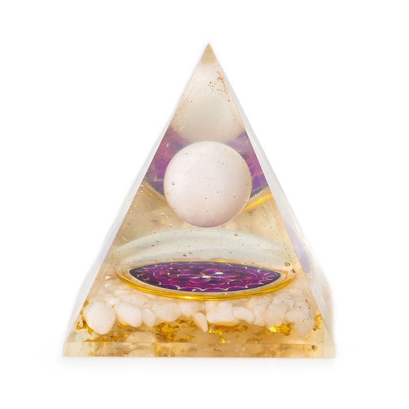 Med Orgonit-Pyramiden 7x6cm - Schwebende Quarzkugel - Quarzstücke