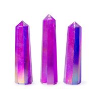 Edelstein-Obeliskenspitzen, ca. 9 cm – Aurora-Bergkristall – Lila