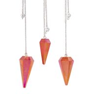 Sechsseitiges Pendel – Aurora Crystal Peach – 4 cm