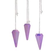 Sechsseitiges Pendel – Aurora Crystal Lila – 4 cm