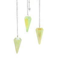 Sechsseitiges Pendel – Aurora Crystal Hellgrün – 4 cm