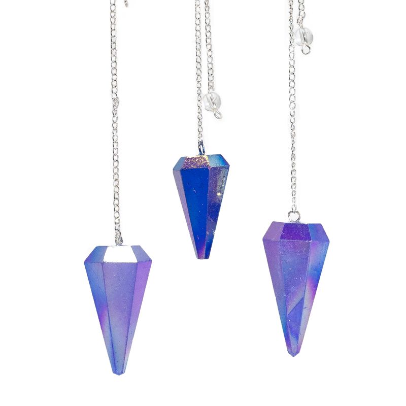 Sechsseitiges Pendel – Aurora Kristallblau – 4 cm