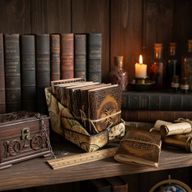Verschiedene kleine esoterische Ledernotizbücher (4x3") - Vitrine
