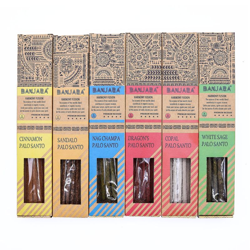Banjara Palo Santo Smudge-Stäbchen – Set aus 6 Packungen