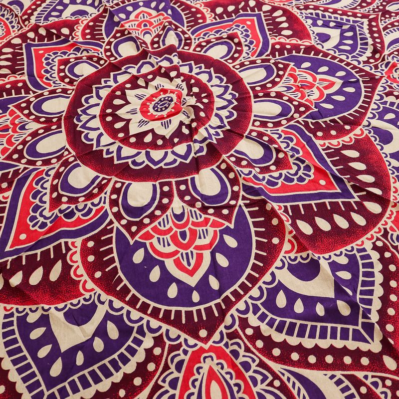 Großes rundes Mandala-Kunstwerk (180 cm) – Rosa & Lila