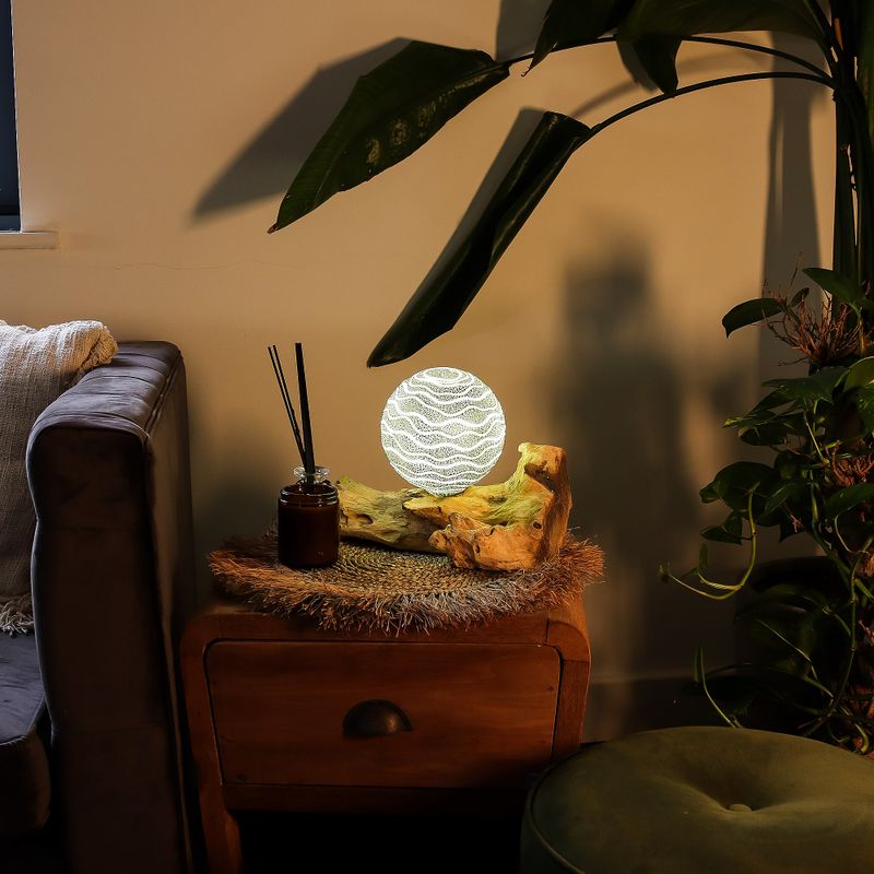 Drift Glow Lampe Grauer Luna Schirm