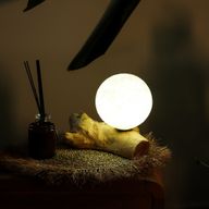Drift Glow Lampe, Baumwoll-Luna-Elfenbein-Lampenschirm