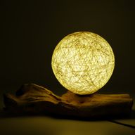 Drift Glow Lampe, Baumwollbezug, cremefarbener Lampenschirm