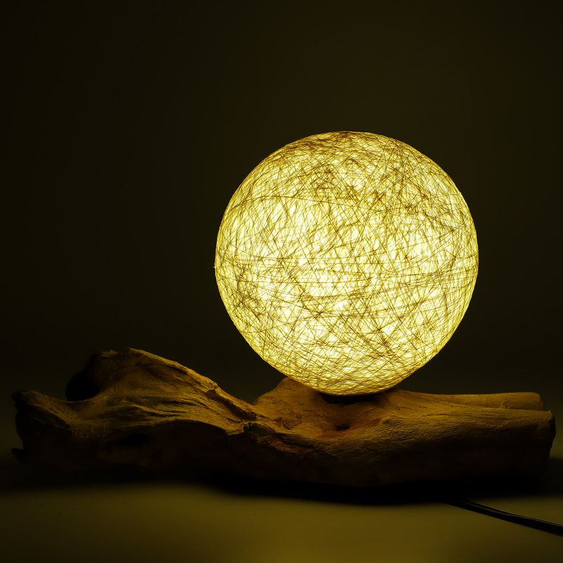 Drift Glow Lampe, Baumwollbezug, cremefarbener Lampenschirm