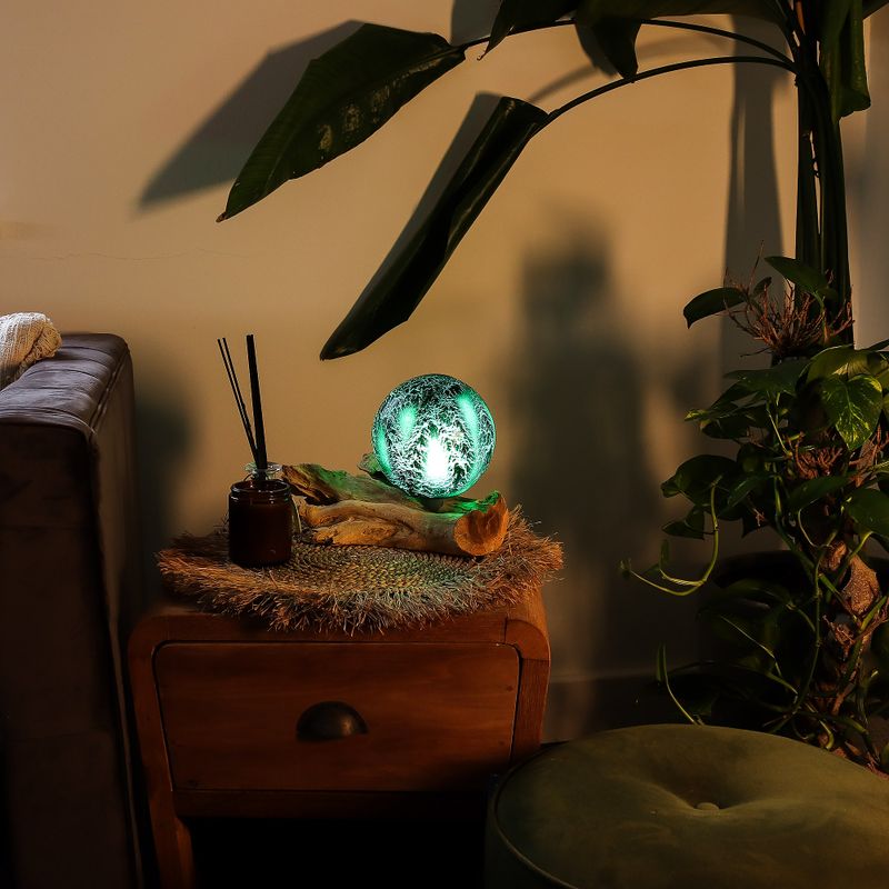 Drift Glow Lampe, smaragdgrüner Crackle-Lampenschirm