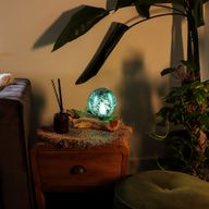 Drift Glow Lampe, smaragdgrüner Crackle-Lampenschirm
