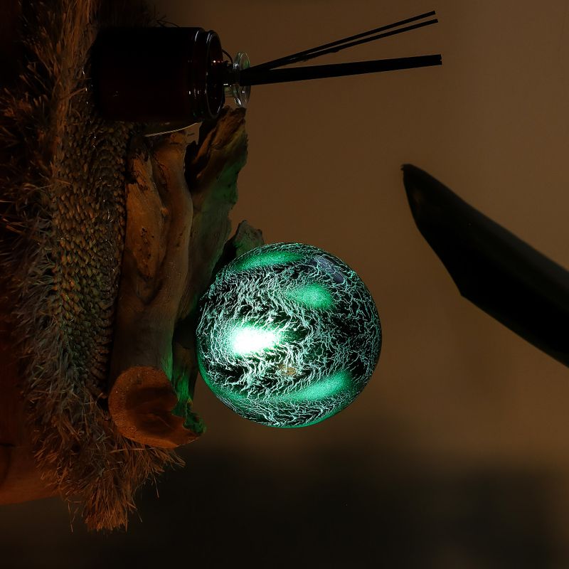 Drift Glow Lampe, smaragdgrüner Crackle-Lampenschirm