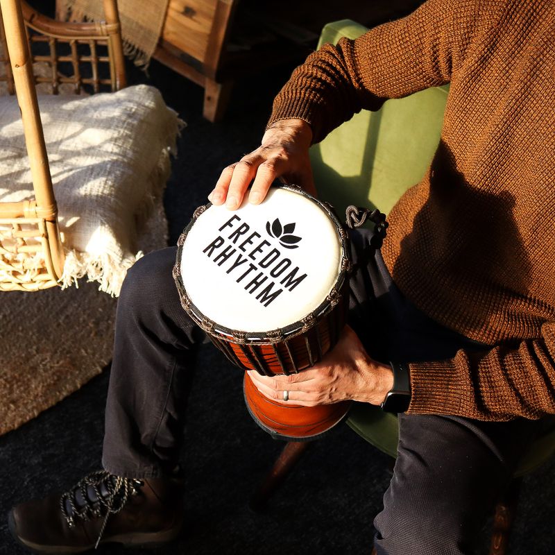 Medium Pro Djembe-Trommel -Freiheitsrhythmus (hoch) - 40 cm (18 cm Durchmesser)