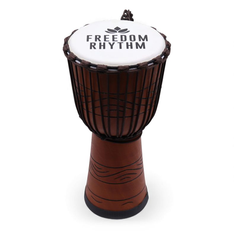 Große Pro-Djembe-Trommel - Freiheitsrhythmus (hoch) - 50 cm (Durchmesser 22 cm)