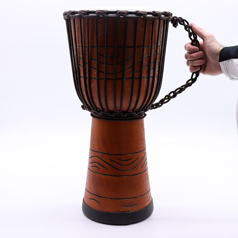Große Pro-Djembe-Trommel - Freiheitsrhythmus (hoch) - 50 cm (Durchmesser 22 cm)