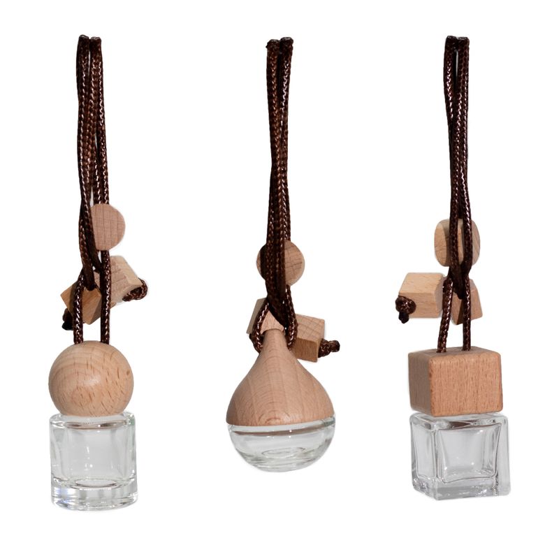 Klar – Hängeflaschen für Autodiffusoren – 8 ml – (3 verschiedene Designs x 4)