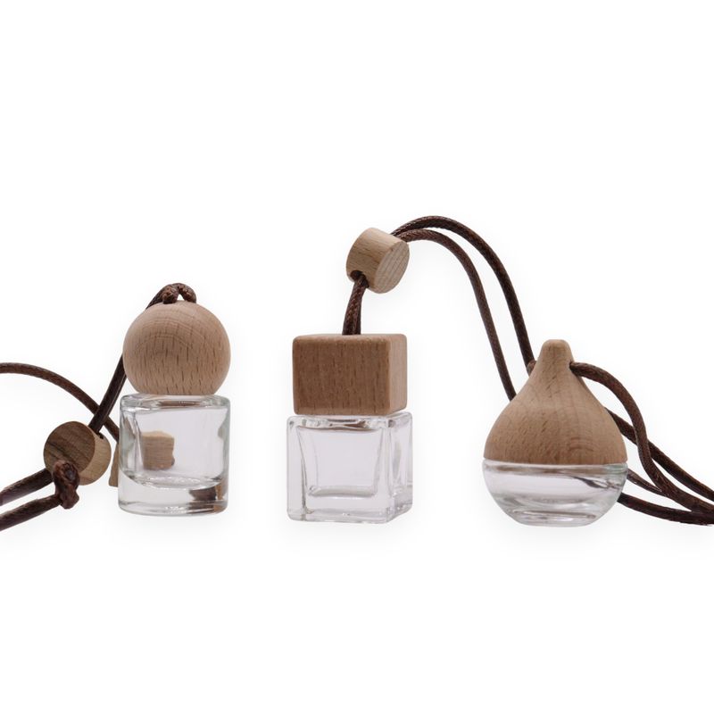 Klar – Hängeflaschen für Autodiffusoren – 8 ml – (3 verschiedene Designs x 4)