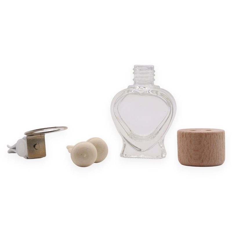Transparente Flaschen zur Befestigung am Autodiffusor-Lüftungsschlitz – 8 ml – (3 verschiedene Designs x 4)