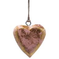 Große Deko-Herzen aus Holz – Roségold (50) – im Präsentationsglas