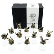 Bottom Up Schnapsgläser (25 ml) – Chinesische Tierkreiszeichen – Antikbronze