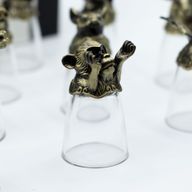 Bottom Up Schnapsgläser (25 ml) – Chinesische Tierkreiszeichen – Antikbronze