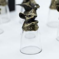 Bottom Up Schnapsgläser (25 ml) – Chinesische Tierkreiszeichen – Antikbronze