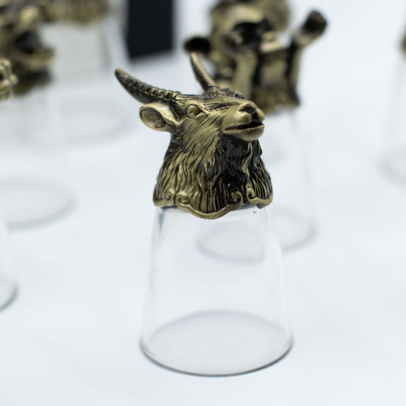 Bottom Up Schnapsgläser (25 ml) – Chinesische Tierkreiszeichen – Antikbronze