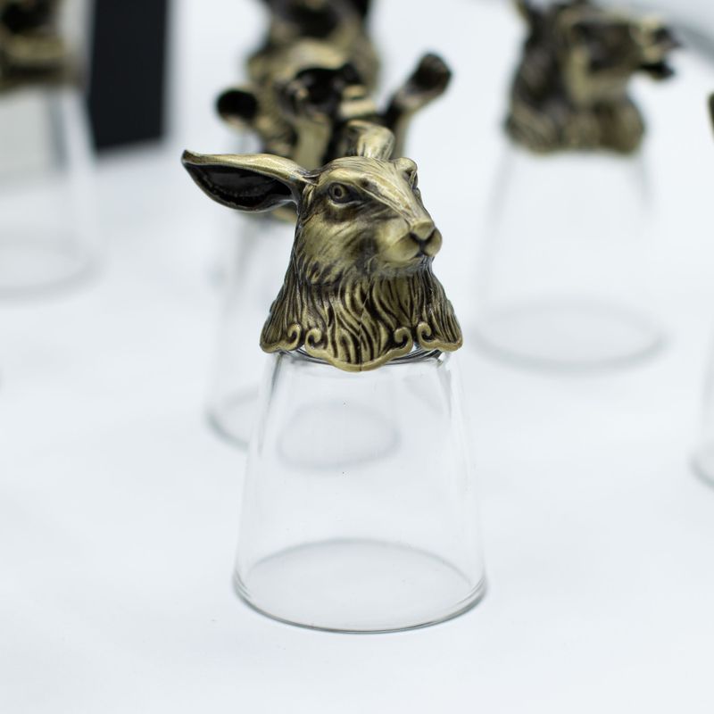 Bottom Up Schnapsgläser (25 ml) – Chinesische Tierkreiszeichen – Antikbronze