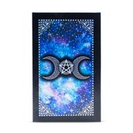 Tarotkarten-Set aus blauer Folie – Mondgesicht – mit Begleitheft
