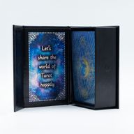 Tarotkarten-Set aus blauer Folie – Mondgesicht – mit Begleitheft
