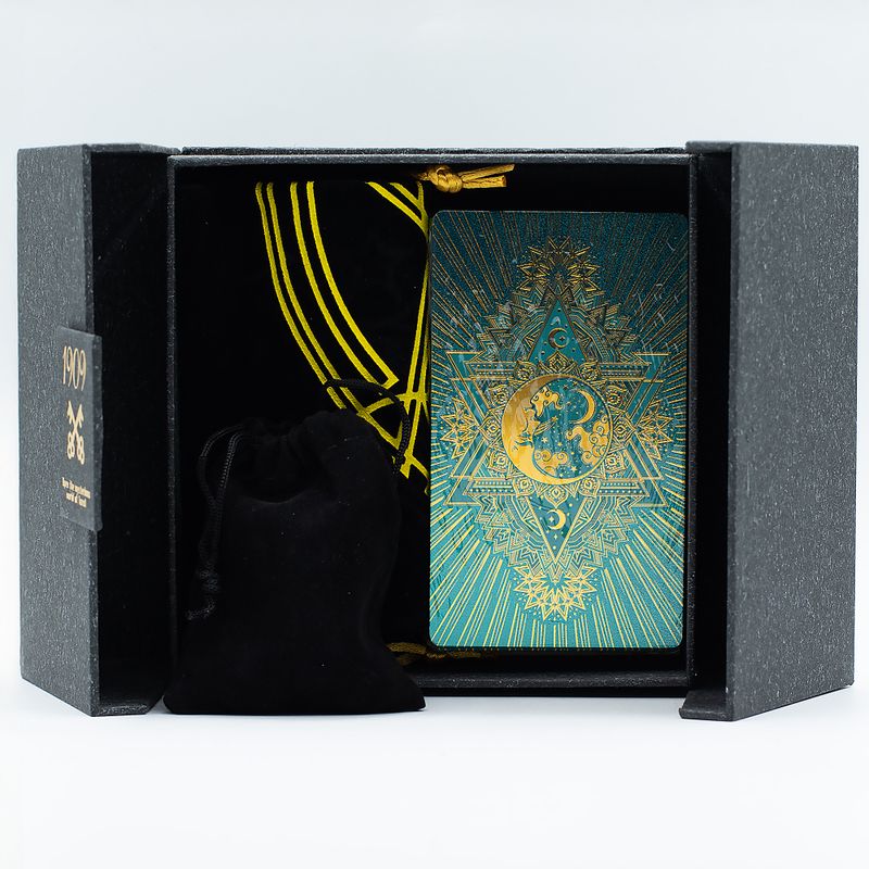 Tarotkarten-Geschenkset in Gold- und Türkisfolie – mit Begleitheft