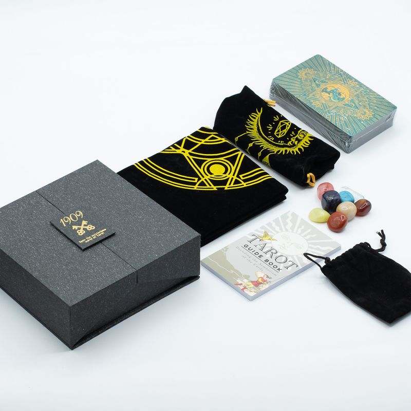 Tarotkarten-Geschenkset in Gold- und Türkisfolie – mit Begleitheft