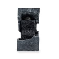 Grandioses Wasserspiel – 24 x 22 x 48 cm – Farbwechselnde Kristallkugel im Felsen