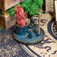 Mehrzweck-Buddha-Räucherteller – Keramik, Blau