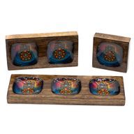 Med Emailliertes Mango-Tablett-Set - Hamsa